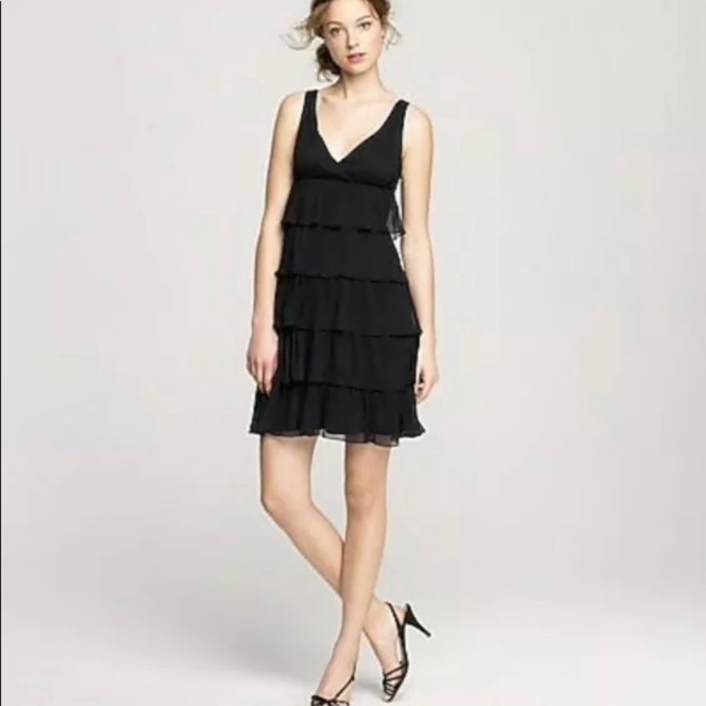J.Crew black silk flapper dress size 8